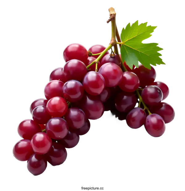 [Transparent Background PNG]Fresh Red Grapes Isolated on transparent background