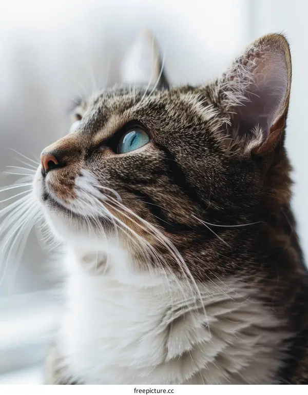 A ginger cat looking out the window