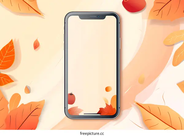 Autumn Leaves Phone Mockup Design