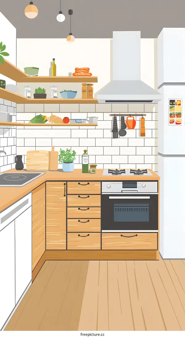 Modern Kitchen Interior Design Illustration