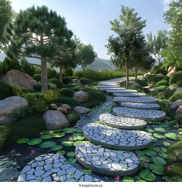 Stepping Stones in a Serene Pond