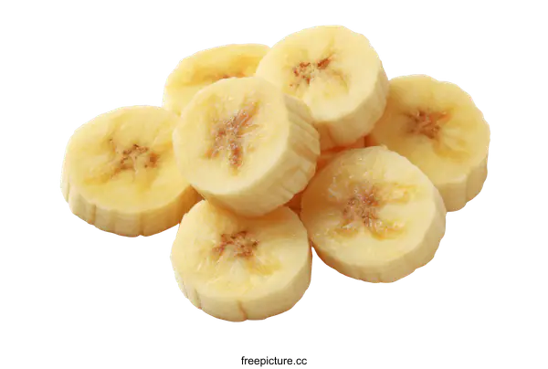[Transparent Background PNG]Sliced Bananas Isolated on White Background