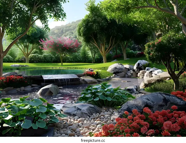 The landscape design effect picture of Chinese classical garden