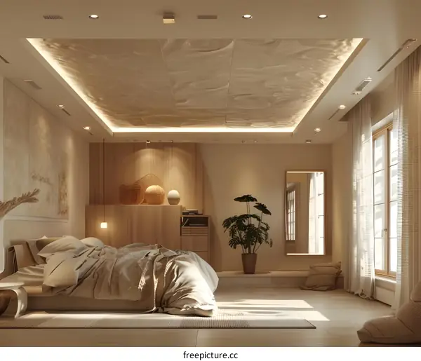 Japanese-style bedroom design renderings