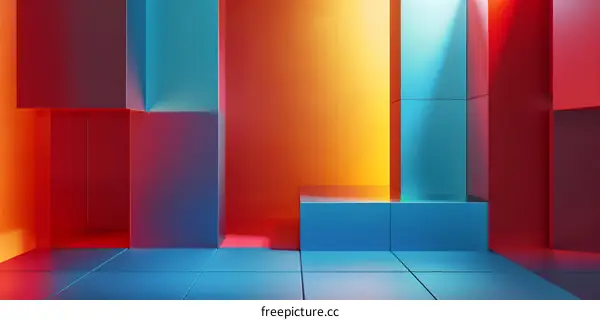 Abstract Minimalist 3D Colorful Geometric Shapes Background
