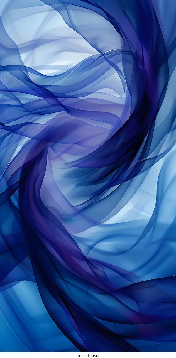 Blue Wavy Silk Fabric