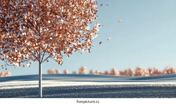 Autumn Tree Landscape Illustration