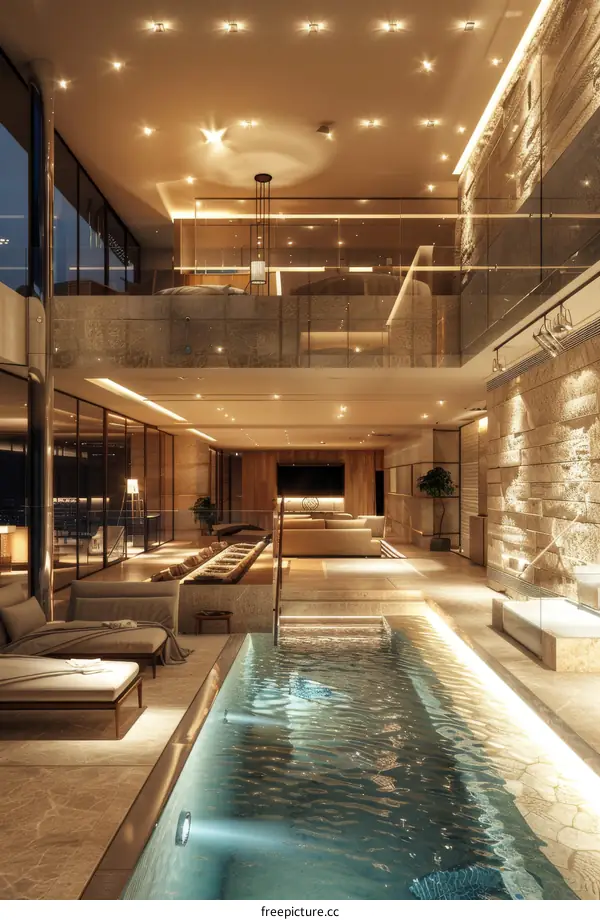 Modern Luxury Indoor Pool House Design