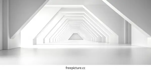 Abstract White Architectural Tunnel