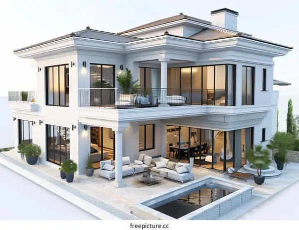 Luxury Modern Villa with Pool and Patio