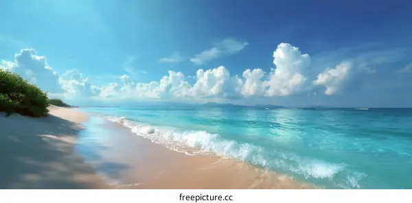 Beautiful Tropical Beach Scenery with Turquoise Water