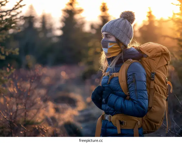woman hiking in the mountains
