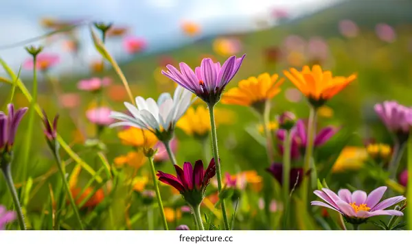 Colorful Flowers In The Field