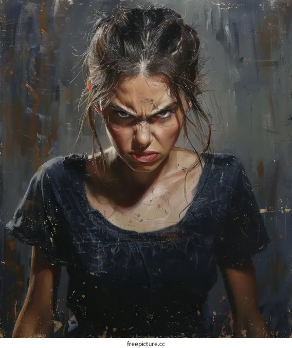 Angry Portrait of a Woman