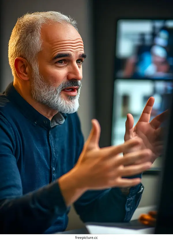 Caucasian Man Discussing Business Strategy With Colleagues