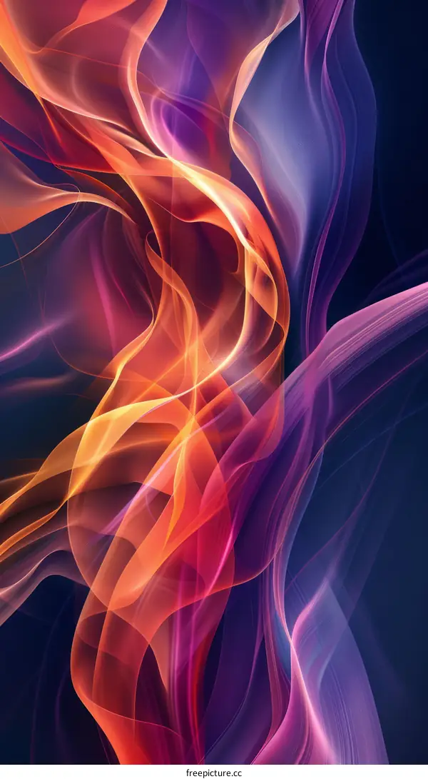 Colorful abstract background with smooth blurred light curves
