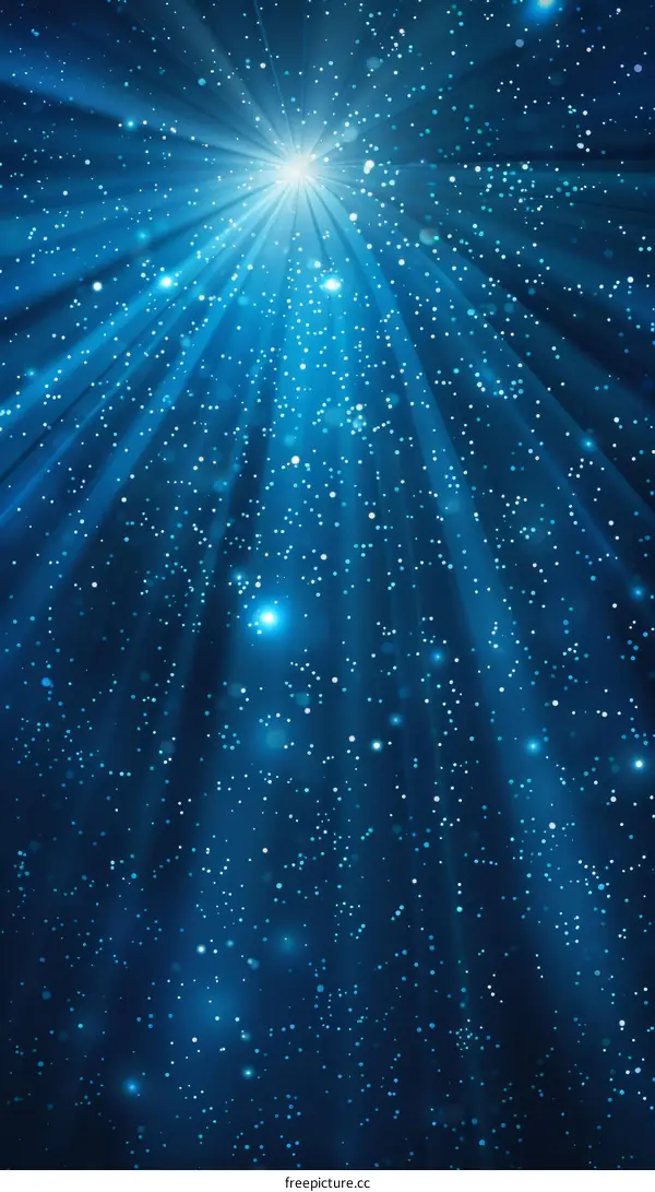 Beam of Light Radiating Downwards from Above