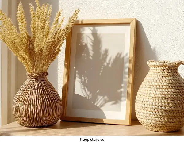 Natural Dried Flower Arrangement with Frame