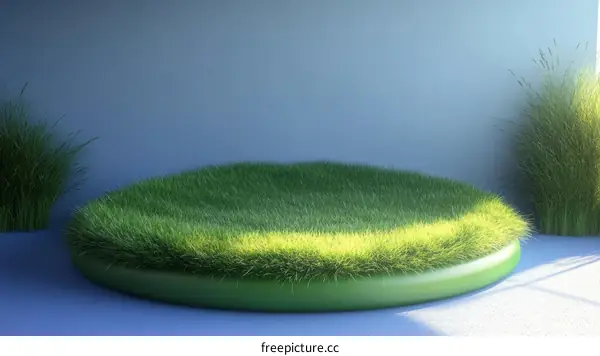 Green Grassy Circular Display Platform
