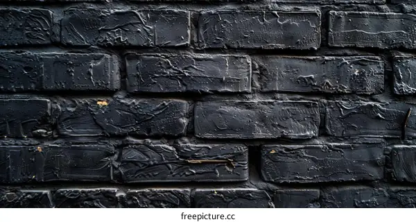Black Brick Wall Texture Background