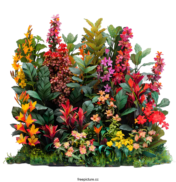 [Transparent Background PNG]Colorful Artificial Tropical Flower Arrangement