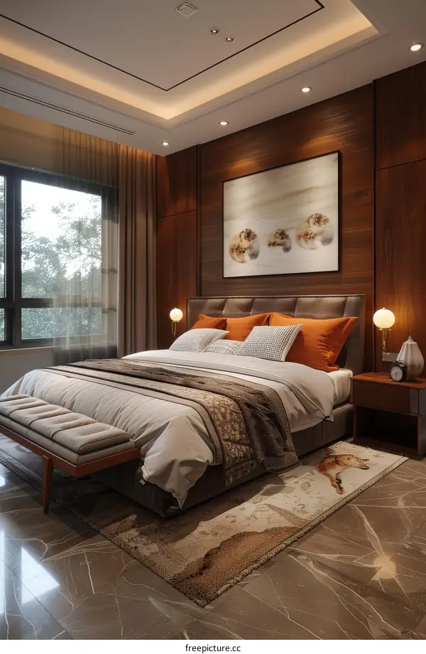 Modern Bedroom Interior Design with Warm Tones
