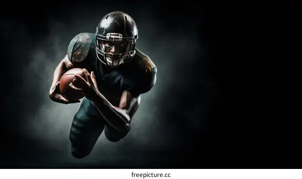 American football player in action