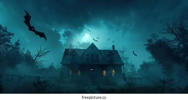 Haunted House with Bats