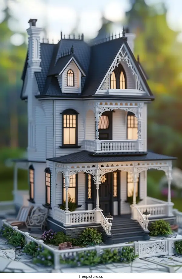 Victorian Style House Miniature Model