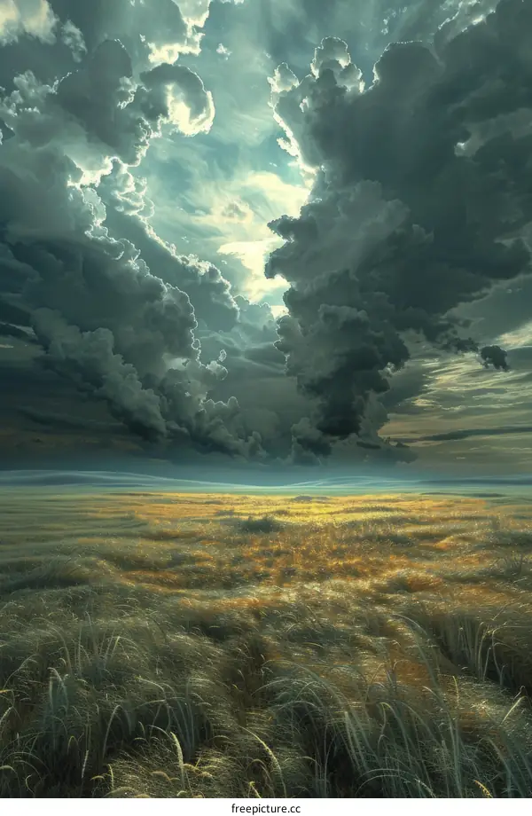 Serene Golden Wheat Fields Swaying in a Gentle Breeze