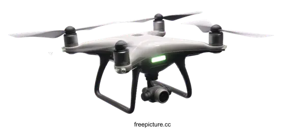 [Transparent Background PNG]Modern Drone in Flight Against White Background