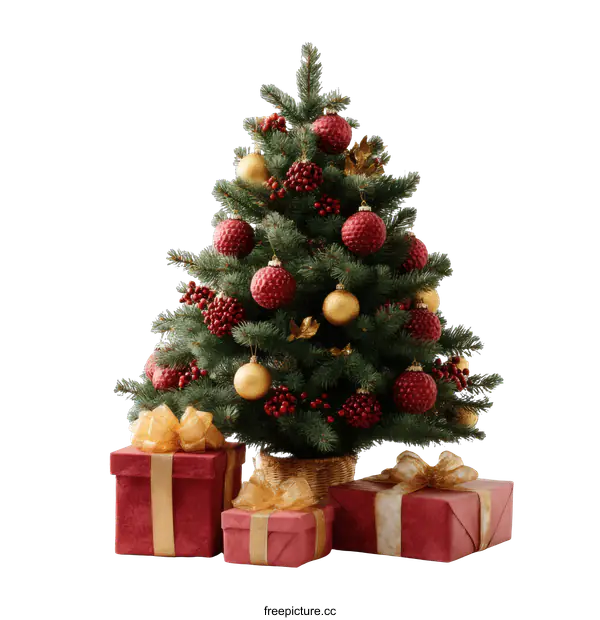 [Transparent Background PNG]Christmas Tree with Gifts  Holiday Decor