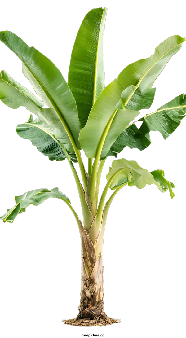 [Transparent Background PNG]Green Banana Tree Isolated On White Background