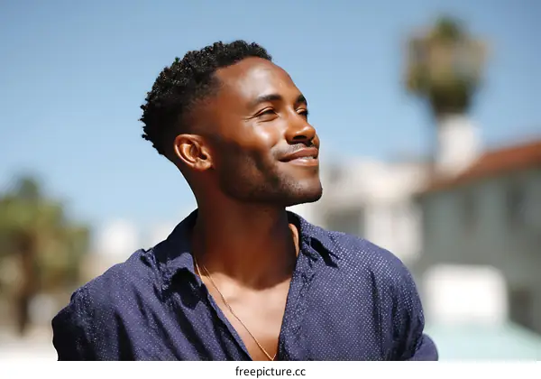 Happy Man Outdoors on a Sunny Day