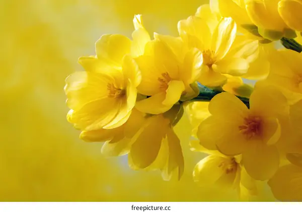 Close-up of Vibrant Yellow Flowers in Bloom