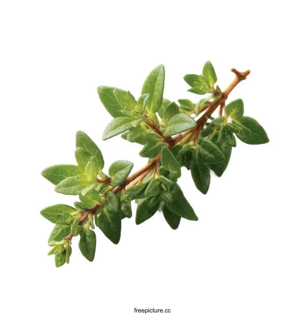 [Transparent Background PNG]Fresh Thyme Sprig Close Up