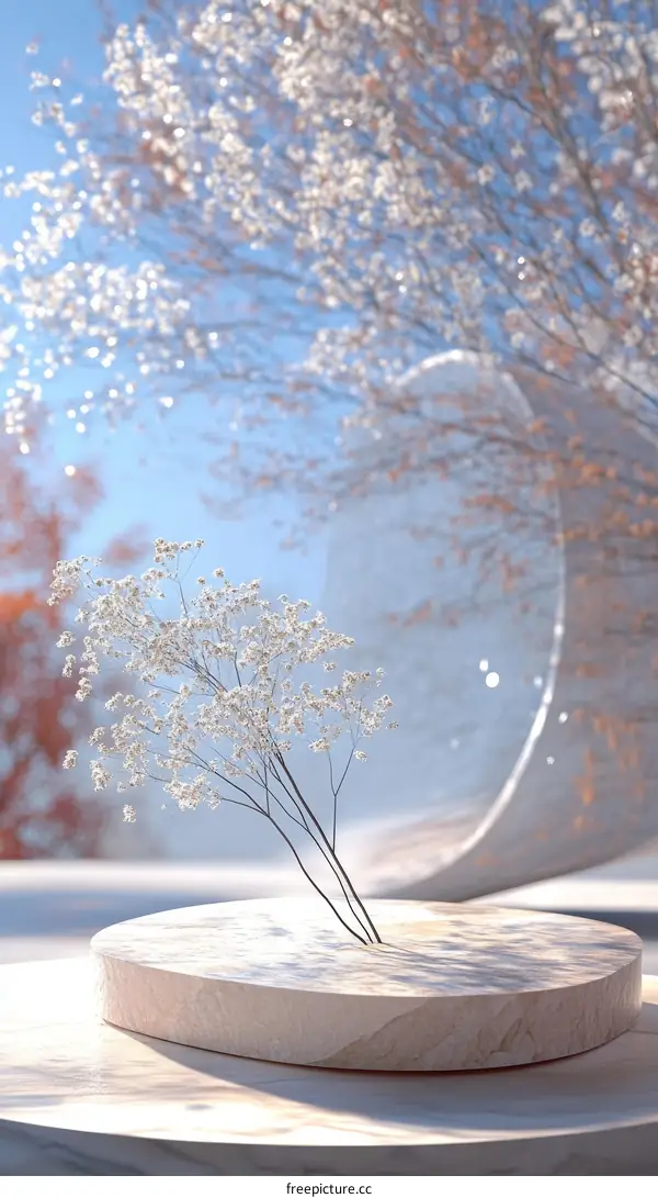 Elegant Floral Arrangement on a Wooden Plate
