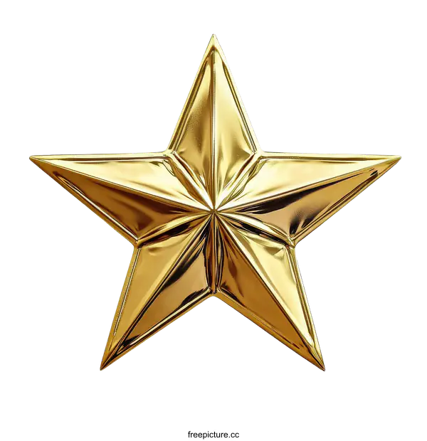 [Transparent Background PNG]Golden Star Ornament Illustration