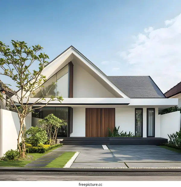 Modern Minimalist House With A Triangular Roof