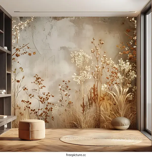 Dried Flowers  Wall Decor  Bohemian Minimalist Home Interior Design