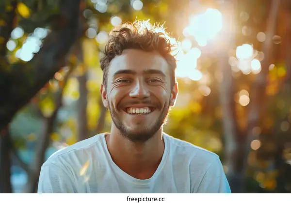 Smiling Man Outdoors Portrait