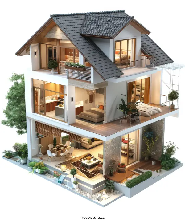 Modern house in 3D