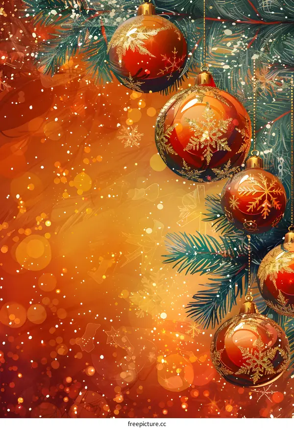 Christmas ornaments hanging on a Christmas tree