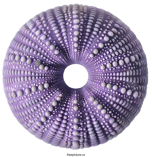[Transparent Background PNG]Close-up of a purple sea urchin shell
