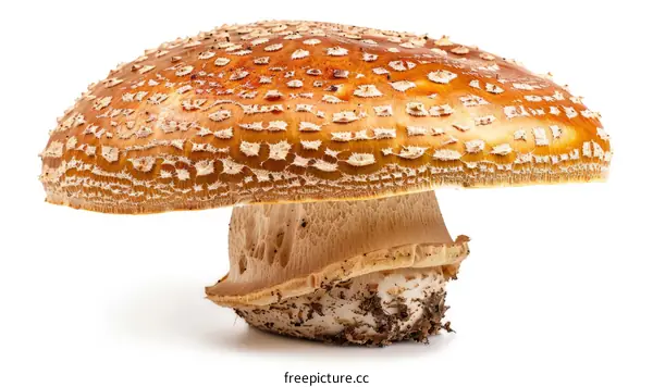 Large Orange Mushroom with White Stem