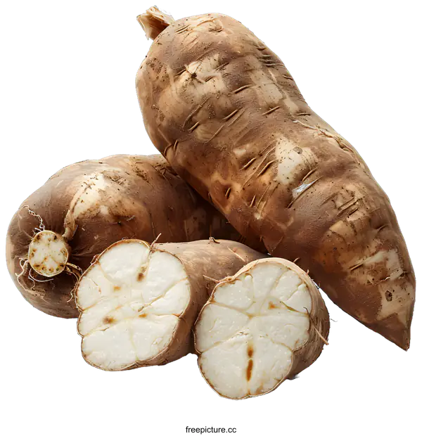 [Transparent Background PNG]Fresh Cassava Root On White Background