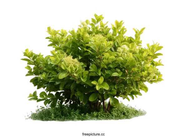 [Transparent Background PNG]Green Lush Bush Isolated on White Background