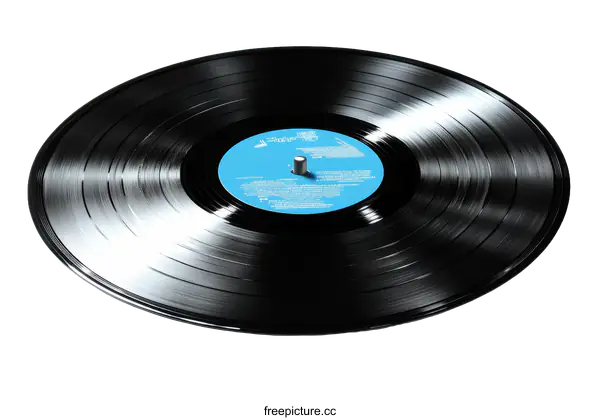 [Transparent Background PNG]Vintage Black Vinyl Record on White Background