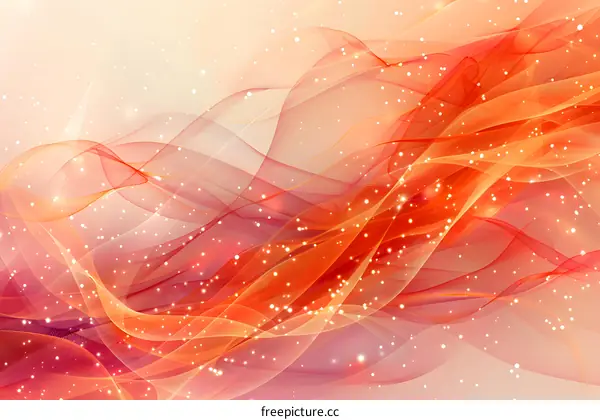 Red silk-like waves and shining stardust