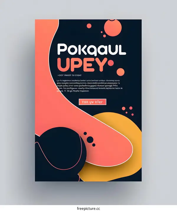 Abstract Graphic Design with Colorful Shapes and Text